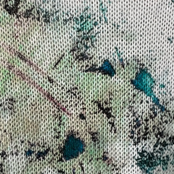 Luisa Ricci Italy sz L short dolman sleeve loose knit abstract floral sweater. - Picture 6 of 7